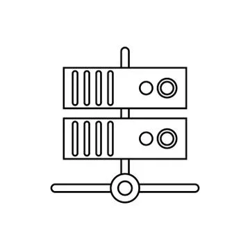 Data base technology server system outline Illustrazione stock