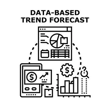 Data based trend forecast analysis and business planning 库存插图