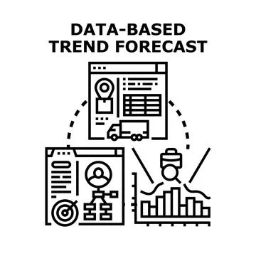 Data based trend forecast business planning analysis Stock Illustration
