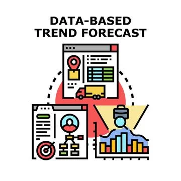 Data based trend forecast business planning analysis Illustrazione stock