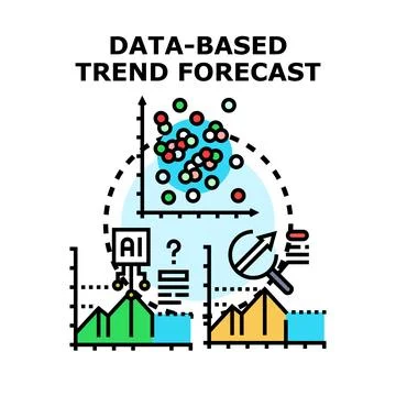 Data based trend forecast estimating business growth Stock Illustration