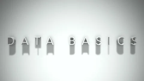 Data Basics 3D title animation with shadows on a white background Vídeos de archivo 296521472