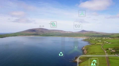 On data bay HUD icons responding turbine centering droplet appearing bar growing Stock Footage 334242302