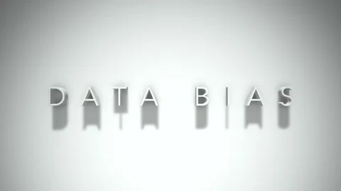 Data Bias 3D title animation with shadows on a white background Stock Footage 296521494