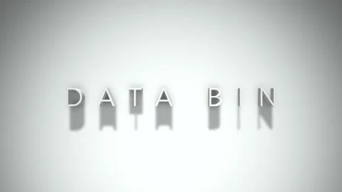 Data bin 3D title animation with shadows on a white background Video stock 297802073