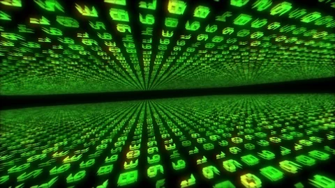 Data binary code network. Digital fly binary code background loop. Simple Stock Footage 121812101