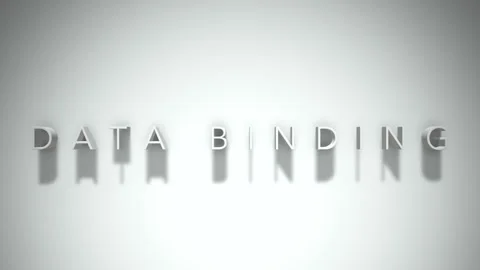 Data binding 3D title animation white text on a white background Stock Footage 299758584