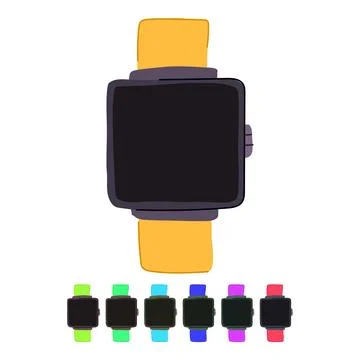 Data biometric bracelet vector cartoon graphic Illustrazione stock