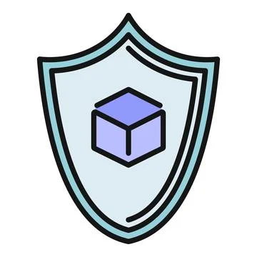 Data block shield protecting digital information security Stock Illustration