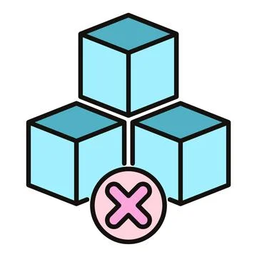 Data blocks removing concept icon Stock Illustration