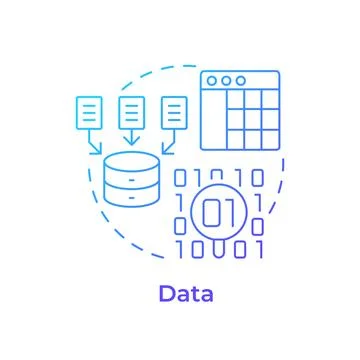 Data blue gradient concept icon Stock Illustration
