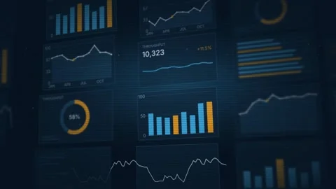 Data Board Sweep Visualization Dynamic Graphs and Charts Animation Modern Data Stock Footage 344778281
