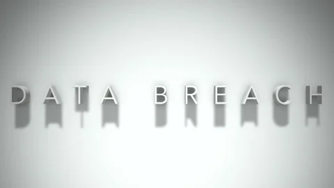 Data Breach 3D title animation with shadows on a white background Stock Footage 296617713