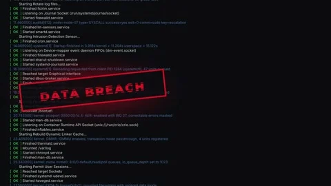 Data Breach Alert Notification Animation Cyber Security Warning Text Digital Stock Footage 342236908