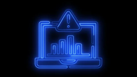 Data breach alert sign neon light animation Stock Footage 323345370