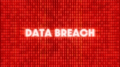 Data Breach, animated warning sign. Stock Footage 303965276