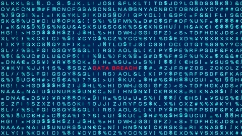 Data breach, computer warning sign. Video stock 313735321