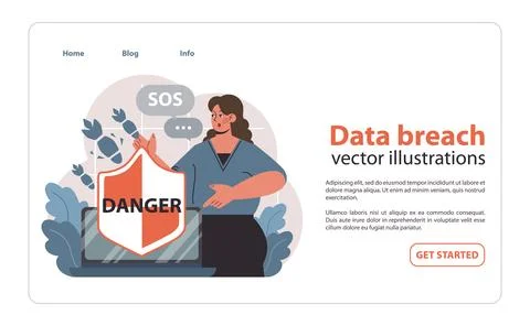 Data breach concept. Flat vector illustration Stock Illustration