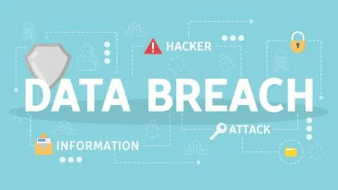 Data breach concept. Idea of cyber attack. Hacker steal Stockillustratie