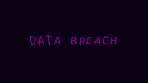Data Breach Cyber Security Warning Glitch Animation Stock Footage 330053687