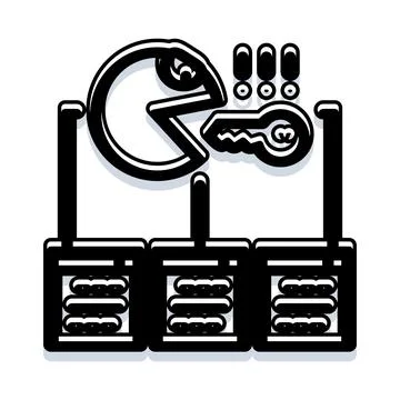 Data breach cybersecurity attack on server rack system Ilustración de archivo