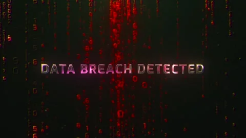 Data Breach Detected Digital Hacker Program Coding  Futuristic Hacking Codes Stock Footage 291196009