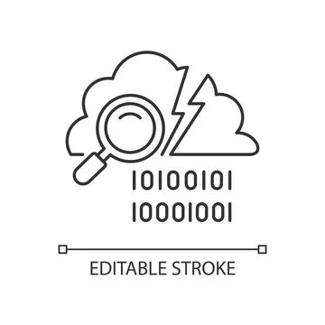 Data breach detection linear icon Illustrazione stock