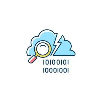 Data breach detection RGB color icon Stock Illustration