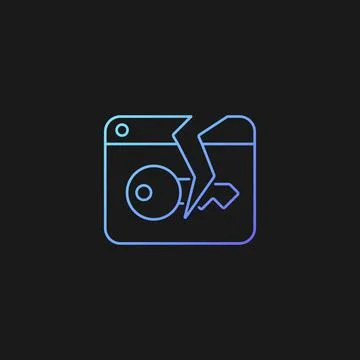 Data breach gradient vector icon for dark theme Stock Illustration