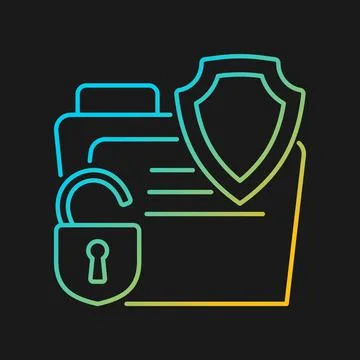 Data breach insurance gradient vector icon for dark theme イラスト素材