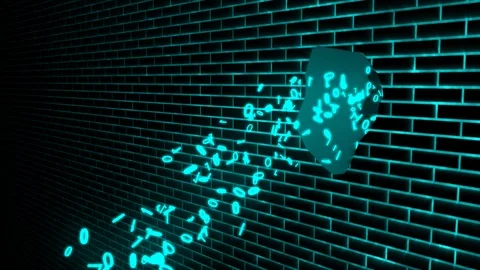 Data Breach Leak Security Concept with Binary Information Flowing Stock Footage 123277697