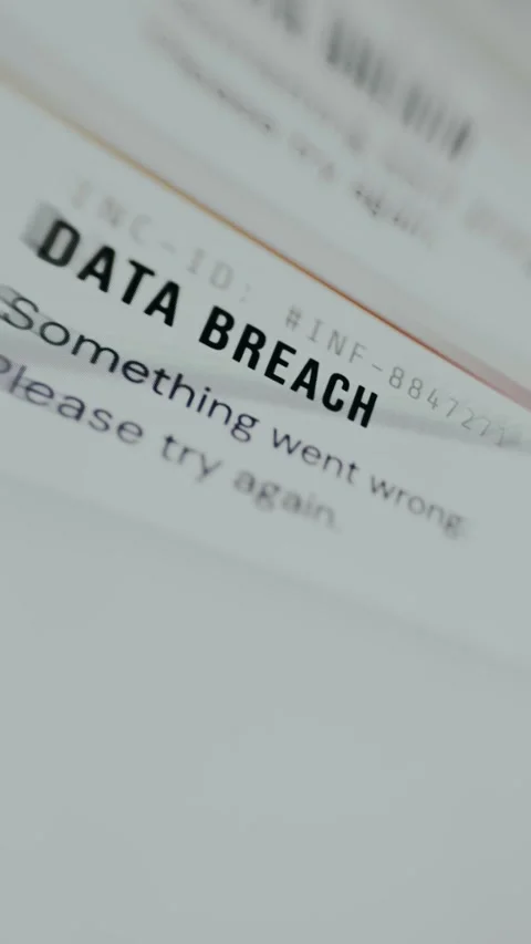 Data breach notification indicating something went wrong Vídeos de archivo 334933937