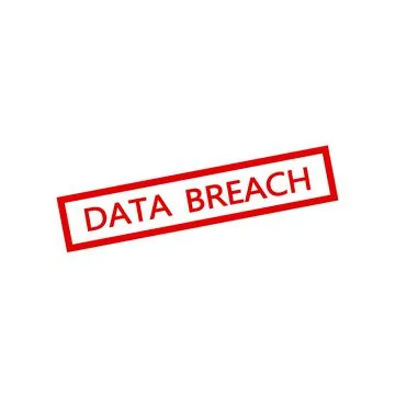 DATA BREACH red Rubber Stamp on white background Stock Illustration
