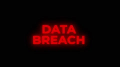 Data Breach Red Warning Error Alert Computer Virus alert Hacking Message With Stock Footage 219070709