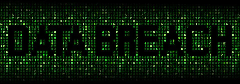 Data Breach text on hex code illustration イラスト素材