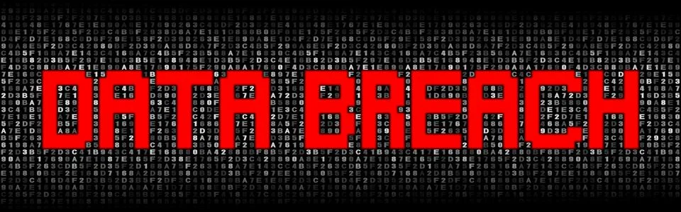 Data Breach text on hex code illustration Ilustración de archivo