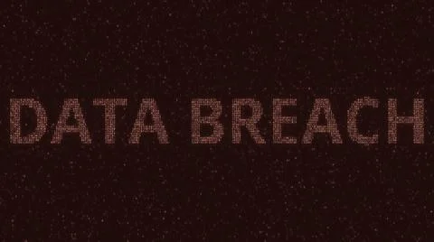 DATA BREACH text made with many symbols on computer screen, 3d rendering Stock Illustration