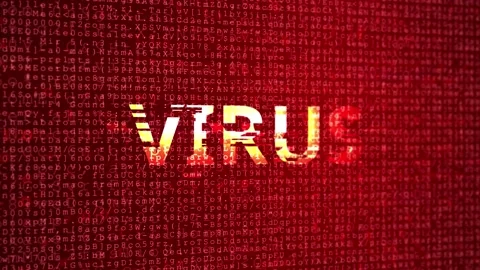Data breach, warning message Virus Alart Critical error message flashing on Stock Footage 183419333
