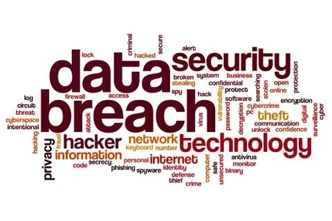 Data breach word cloud Stock Illustration