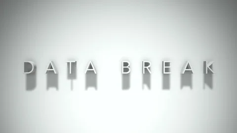 Data break 3D title animation with shadows on a white background Stock Footage 297511059