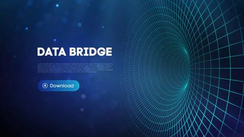 Data bridge vector illustration. Traffic big data and data visualization Stock Illustration