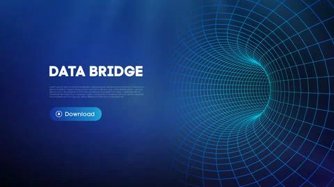 Data bridge vector illustration. Traffic big data and data visualization Stock Illustration