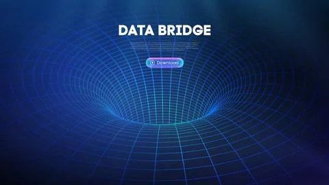 Data bridge vector illustration. Traffic big data and data visualization Illustrazione stock