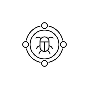 Data, bug icon. Element of technological data icon for mobile concept and web Illustrazione stock