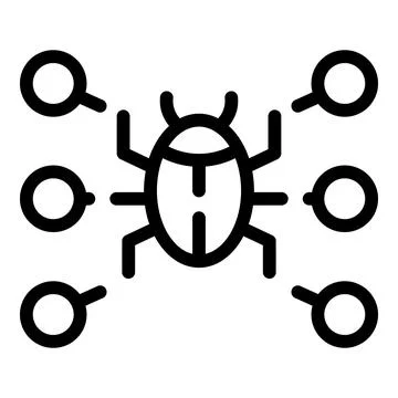 Data bug online icon outline vector. Virus social Stock Illustration