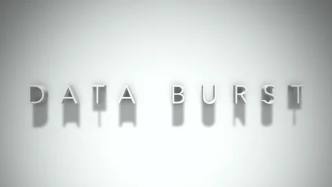 Data Burst 3D title animation with shadows on a white background Stock Footage 296617719
