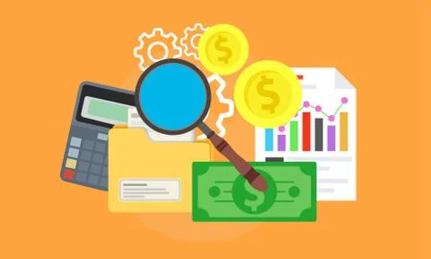 Data business marketing design. Process success information technology report Stockillustratie