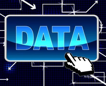 Data button meaning world wide web and website Stock Illustration