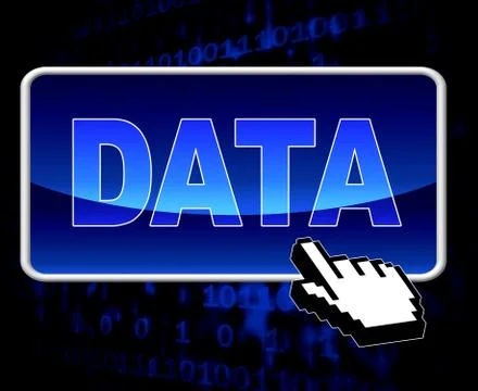 Data button meaning world wide web and net searching Stock Illustration