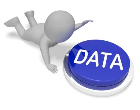 Data Button Means Database Files 3d Rendering Stock Illustration